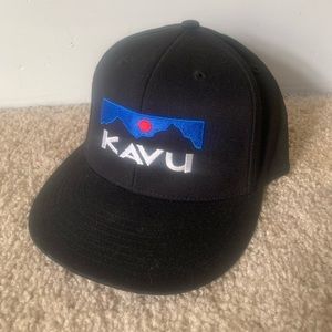 KAVU “Logo” Flex Fitted Hat - Black - 7 1/4-7 5/8